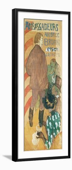 Ambassadeurs, Aristide Bruant Et His Cabaret, 1892 (Oil on Card)-Henri de Toulouse-Lautrec-Framed Giclee Print