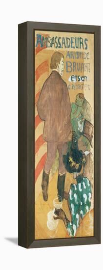 Ambassadeurs, Aristide Bruant Et His Cabaret, 1892 (Oil on Card)-Henri de Toulouse-Lautrec-Framed Premier Image Canvas