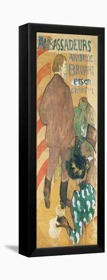 Ambassadeurs, Aristide Bruant Et His Cabaret, 1892 (Oil on Card)-Henri de Toulouse-Lautrec-Framed Premier Image Canvas