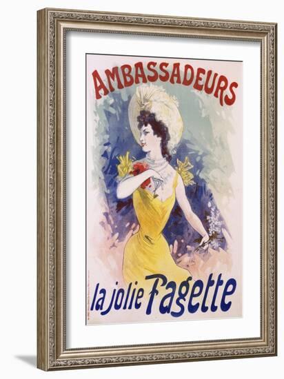 Ambassadeurs: La Jolie Fagette Poster-Jules Chéret-Framed Giclee Print