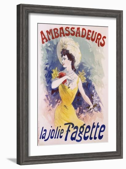 Ambassadeurs: La Jolie Fagette Poster-Jules Chéret-Framed Giclee Print