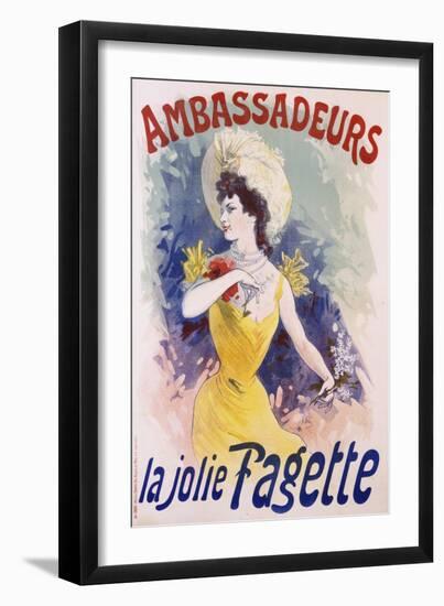 Ambassadeurs: La Jolie Fagette Poster-Jules Chéret-Framed Giclee Print
