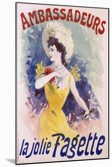 Ambassadeurs: La Jolie Fagette Poster-Jules Chéret-Mounted Giclee Print