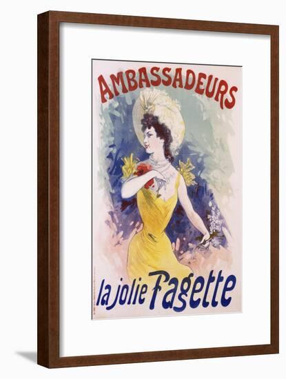 Ambassadeurs: La Jolie Fagette Poster-Jules Chéret-Framed Giclee Print