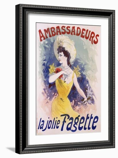 Ambassadeurs: La Jolie Fagette Poster-Jules Chéret-Framed Giclee Print