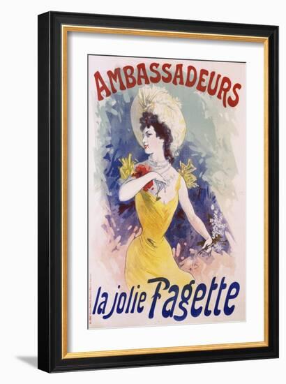 Ambassadeurs: La Jolie Fagette Poster-Jules Chéret-Framed Giclee Print