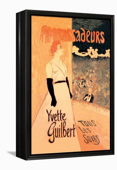 Ambassadeurs: Yvette Guilbert, Tous les Soirs, c.1894-Théophile Alexandre Steinlen-Framed Stretched Canvas