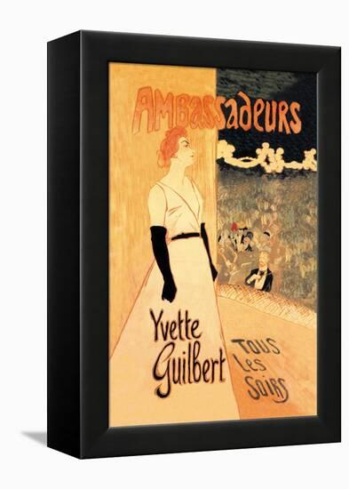 Ambassadeurs: Yvette Guilbert, Tous les Soirs, c.1894-Théophile Alexandre Steinlen-Framed Stretched Canvas