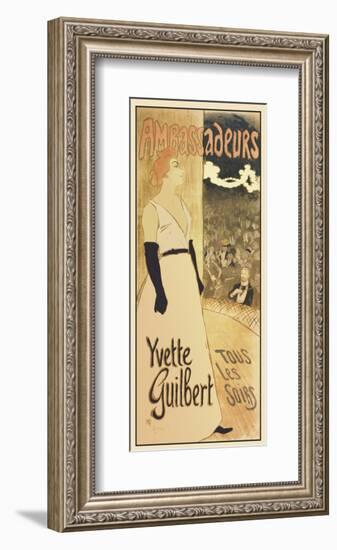 Ambassadeurs - Yvette Guilbert Tous les soirs-Theophile-Alexandre Steinlen-Framed Art Print