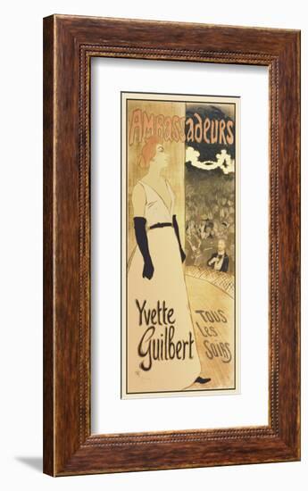 Ambassadeurs - Yvette Guilbert Tous les soirs-Theophile-Alexandre Steinlen-Framed Art Print