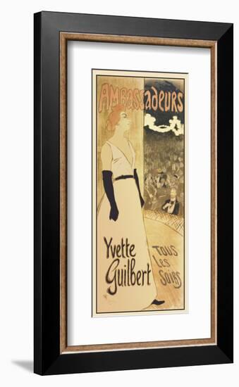 Ambassadeurs - Yvette Guilbert Tous les soirs-Theophile-Alexandre Steinlen-Framed Art Print