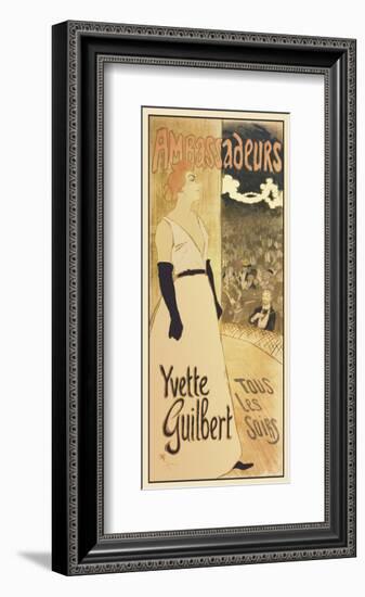 Ambassadeurs - Yvette Guilbert Tous les soirs-Theophile-Alexandre Steinlen-Framed Art Print