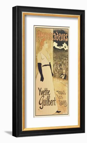 Ambassadeurs - Yvette Guilbert Tous les soirs-Theophile-Alexandre Steinlen-Framed Art Print