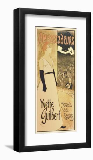 Ambassadeurs - Yvette Guilbert Tous les soirs-Theophile-Alexandre Steinlen-Framed Art Print