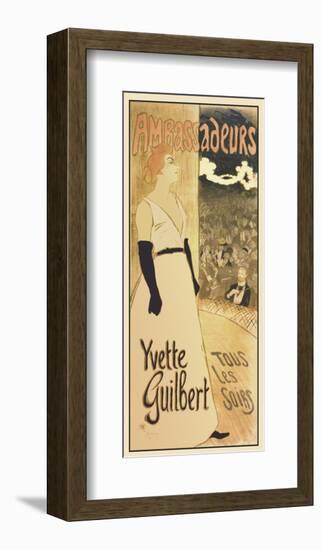 Ambassadeurs - Yvette Guilbert Tous les soirs-Theophile-Alexandre Steinlen-Framed Art Print