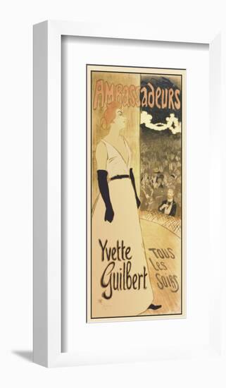 Ambassadeurs - Yvette Guilbert Tous les soirs-Theophile-Alexandre Steinlen-Framed Art Print