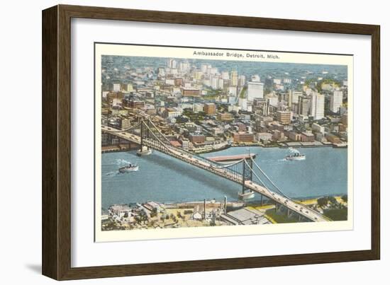Ambassador Bridge, Detroit, Michigan-null-Framed Art Print