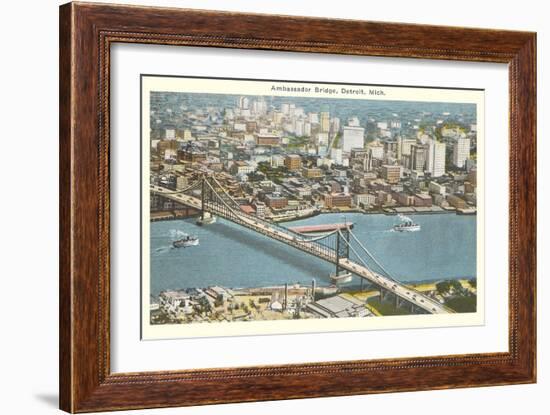 Ambassador Bridge, Detroit, Michigan-null-Framed Art Print