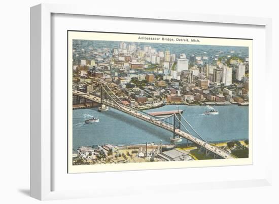 Ambassador Bridge, Detroit, Michigan-null-Framed Art Print