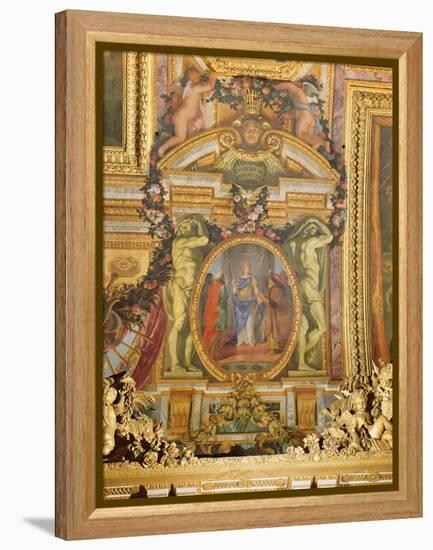 Ambassadors Arriving from All Corners of the Earth, Ceiling Painting from the Galerie Des Glaces-Charles Le Brun-Framed Premier Image Canvas