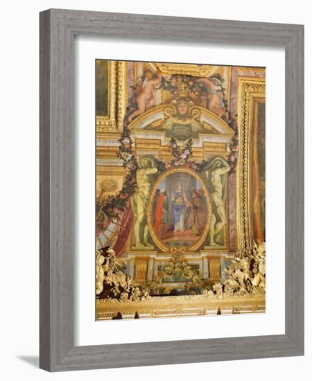 Ambassadors Arriving from All Corners of the Earth, Ceiling Painting from the Galerie Des Glaces-Charles Le Brun-Framed Photographic Print
