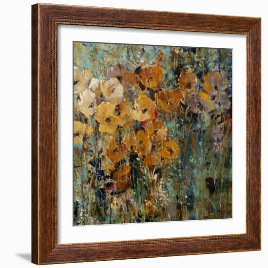 Amber Poppy Field II-Tim O'toole-Framed Premium Giclee Print