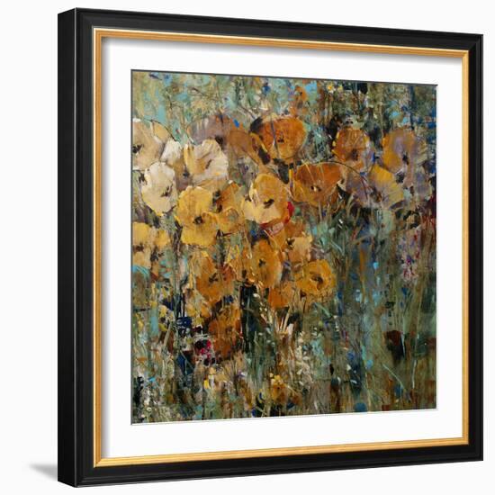 Amber Poppy Field II-Tim O'toole-Framed Art Print