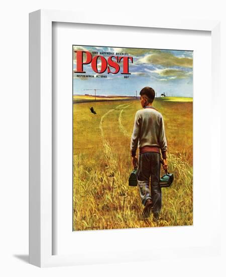 "Amber Waves of Grain," Saturday Evening Post Cover, September 8, 1945-John Falter-Framed Giclee Print