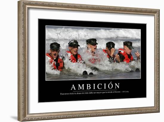 Ambición. Cita Inspiradora Y Póster Motivacional-null-Framed Photographic Print