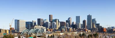 Denver Colorado City Skyline from West Side of Town. Snow Covered Ground Winter.-Ambient Ideas-Photographic Print