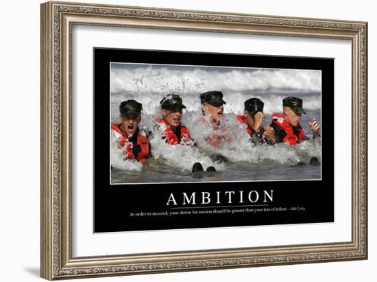 Ambition: Inspirational Quote and Motivational Poster-null-Framed Photographic Print