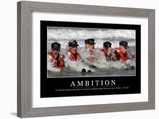 Ambition: Inspirational Quote and Motivational Poster-null-Framed Photographic Print