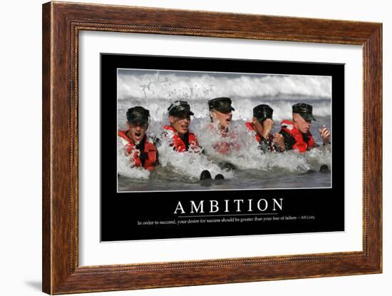 Ambition: Inspirational Quote and Motivational Poster-null-Framed Photographic Print