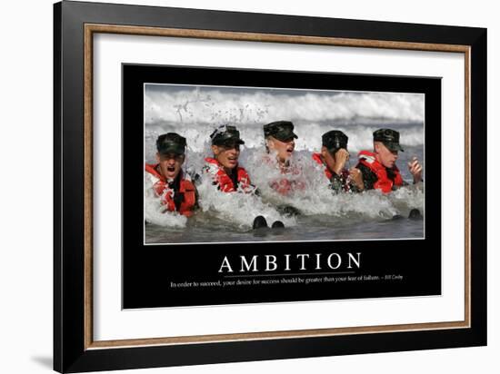 Ambition: Inspirational Quote and Motivational Poster-null-Framed Photographic Print