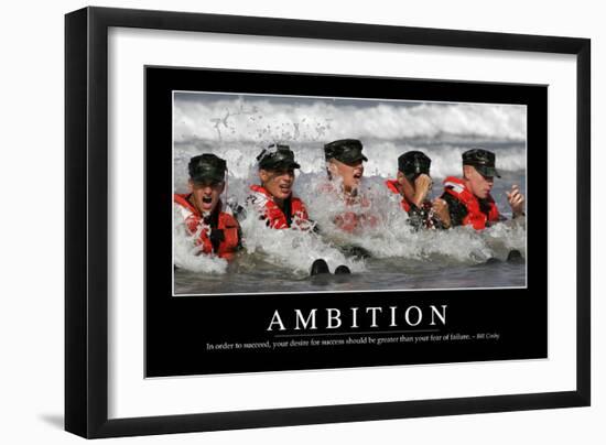 Ambition: Inspirational Quote and Motivational Poster-null-Framed Photographic Print