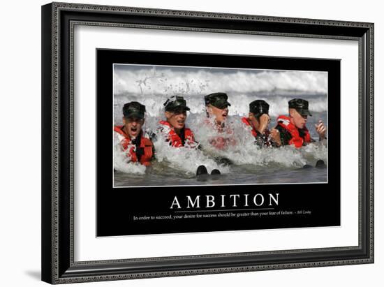 Ambition: Inspirational Quote and Motivational Poster-null-Framed Photographic Print