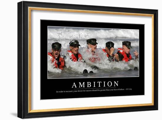 Ambition: Inspirational Quote and Motivational Poster-null-Framed Photographic Print