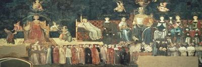 The Allegory of Good Government, Showing the Virtues-Ambrogio Lorenzetti-Giclee Print