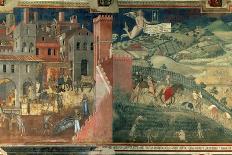 The effects of good government in cities-Ambrogio Lorenzetti-Giclee Print