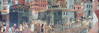 The effects of good government in cities-Ambrogio Lorenzetti-Giclee Print