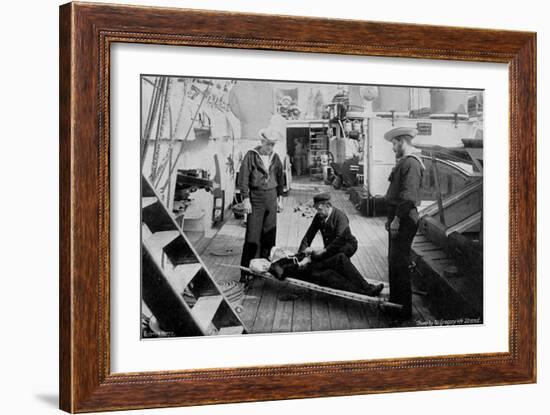 Ambulance Drill on Board the Cruiser HMS Tartar, 1896-W Gregory-Framed Giclee Print