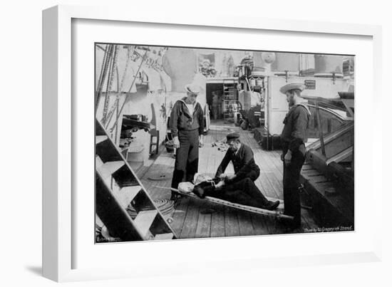 Ambulance Drill on Board the Cruiser HMS Tartar, 1896-W Gregory-Framed Giclee Print