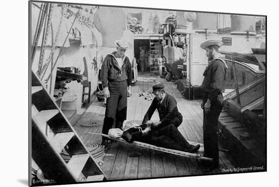 Ambulance Drill on Board the Cruiser HMS Tartar, 1896-W Gregory-Mounted Giclee Print