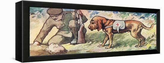 Ambuland Bloodhound, Illustration from 'Helpers Without Hands'-John Edwin Noble-Framed Premier Image Canvas