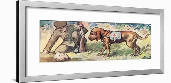 Ambuland Bloodhound, Illustration from 'Helpers Without Hands'-John Edwin Noble-Framed Giclee Print