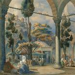 Courtyard of the Sultan Bayezid Mosque in Constantinople-Amedeo Preziosi-Framed Premier Image Canvas