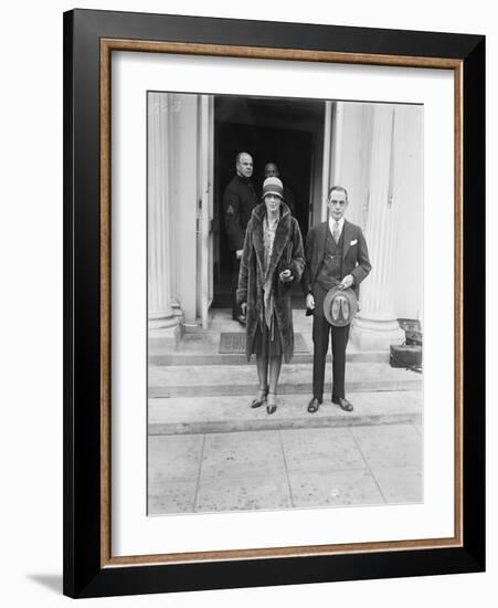 Amelia Earhart at the White House to see President Coolidge after flying the Atlantic, 1928-Harris & Ewing-Framed Photographic Print