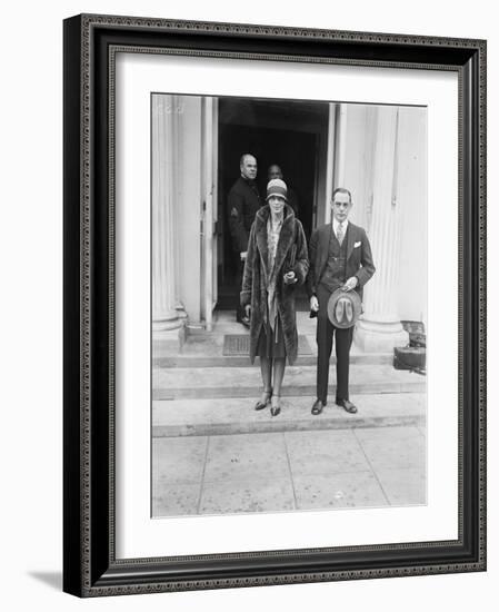 Amelia Earhart at the White House to see President Coolidge after flying the Atlantic, 1928-Harris & Ewing-Framed Photographic Print