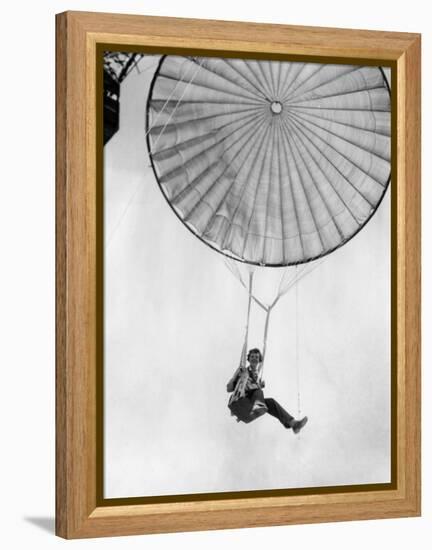 Amelia Earhart Helps Test a Commercial Parachute. June 2, 1935-null-Framed Stretched Canvas