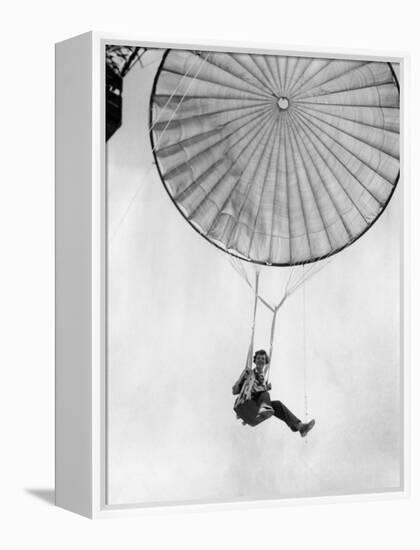 Amelia Earhart Helps Test a Commercial Parachute. June 2, 1935-null-Framed Stretched Canvas